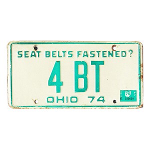 1975 Ohio License Plate #4BT
