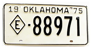 1975 Oklahoma Exempt License Plate #88971