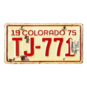 1976 Colorado Motorcycle License Plate #TJ771