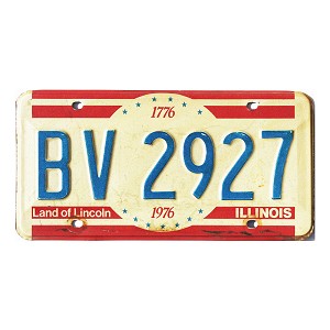 1976 Illinois Bicentennial License Plate #BV2927
