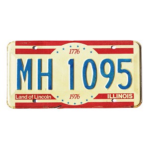 1976 Illinois Bicentennial License Plate #MH1095