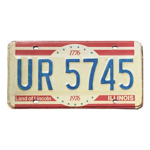 1976 Illinois Bicentennial License Plate #UR5745