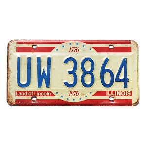 1976 Illinois Bicentennial License Plate #UW3864