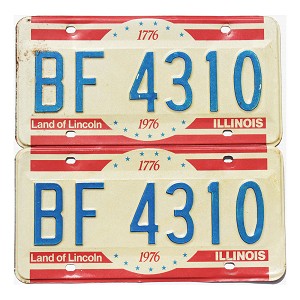1976 Illinois Bicentennial License Plates Pair #BF4310