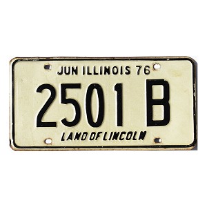 1976 Illinois Truck License Plate #2501B