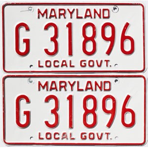 1976 Maryland Local Government License Plates Pair #G31896
