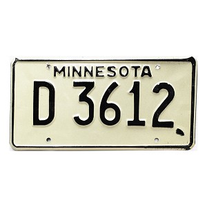 1976 Minnesota Dealer License Plate #D3612