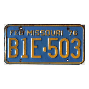 1976 Missouri License Plate #B1E503