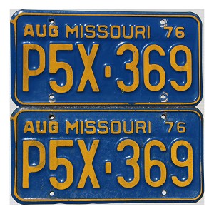 1976 Missouri License Plates Pair #P5X369