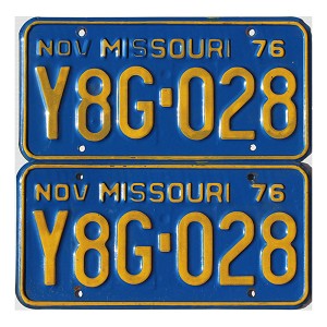 1976 Missouri License Plates Pair #Y8G028