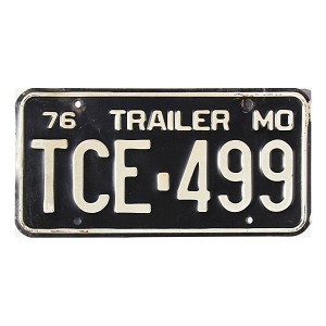 1976 Missouri Trailer License Plate #TCE499