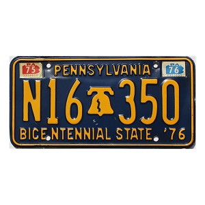 1976 Pennsylvania Bicentennial License Plate #N16350