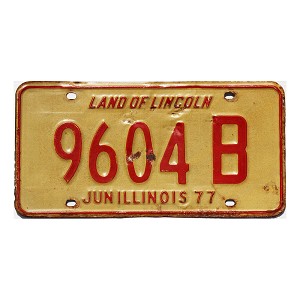 1977 Illinois Truck License Plate #9604B