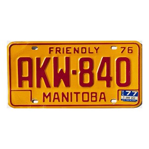 1977 Manitoba License Plate #AKW840
