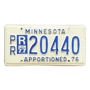 1977 Minnesota Apportioned License Plate #20440
