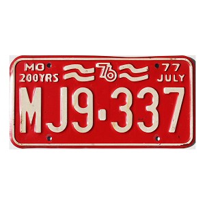 1977 Missouri License Plate #MJ9337