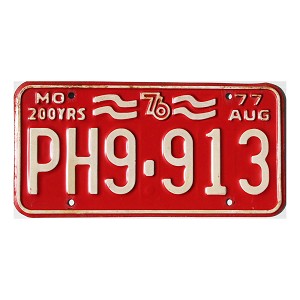 1977 Missouri License Plate #PH9913