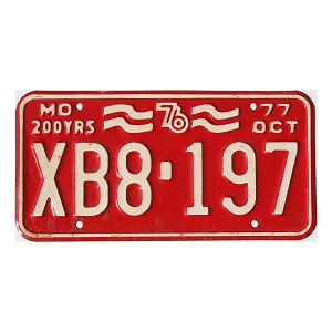 1977 Missouri License Plate #XB8197