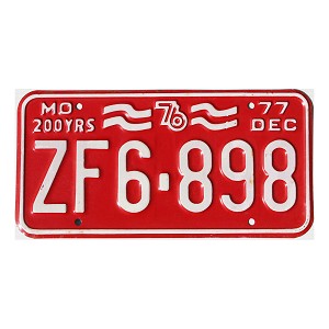 1977 Missouri License Plate #ZF6898