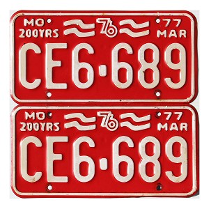 1977 Missouri License Plates Pair #CE6689