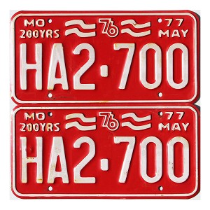 1977 Missouri License Plates Pair #HA2700