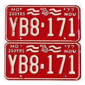 1977 Missouri License Plates Pair #YB8171