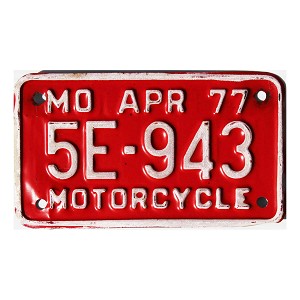 1977 Missouri Motorcycle License Plate #5E943