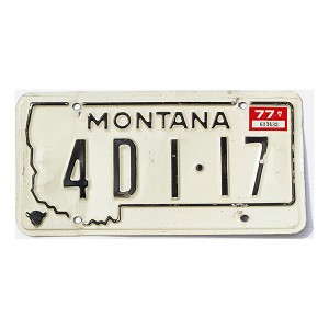 1977 Montana Dealer License Plate #4D117