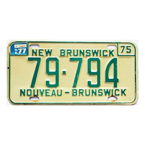 1977 New Brunswick License Plate #79794