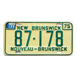 1977 New Brunswick License Plate #87178