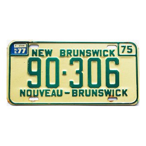 1977 New Brunswick License Plate #90306