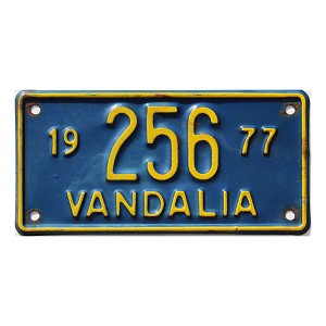 1977 Illinois Vandalia License Plate #256