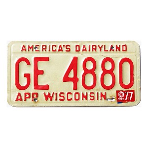 1977 Wisconsin License Plate #GE4880