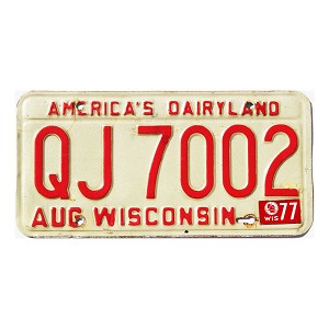 1977 Wisconsin License Plate #QJ7002