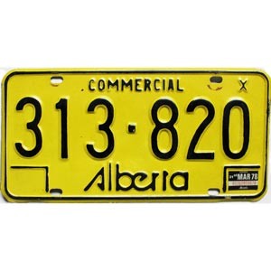 1978 Alberta Commercial License Plate #313820