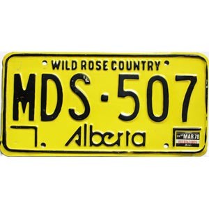1978 Alberta License Plate #MDS507