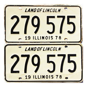 1978 Illinois License Plates Pair #279575