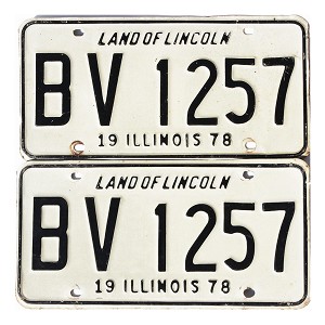 1978 Illinois License Plates Pair #BV1257