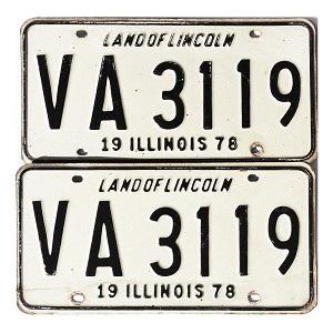 1978 Illinois License Plates Pair #VA3119
