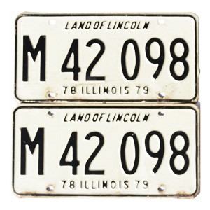 1978 Illinois Municipal License Plates Pair #M42098