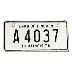 1978 Illinois Motorcycle License Plate #A4037
