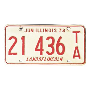 1978 Illinois Trailer License Plate #21436
