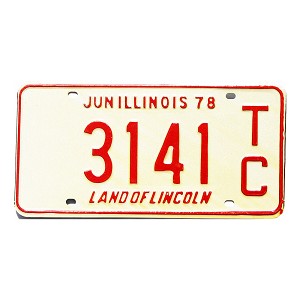 1978 Illinois Trailer License Plate #3141