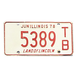 1978 Illinois Trailer License Plate #5389