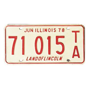 1978 Illinois Trailer License Plate #71015