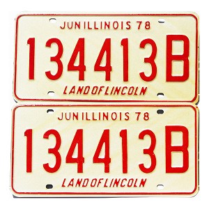 1978 Illinois Truck License Plates Pair #134413B