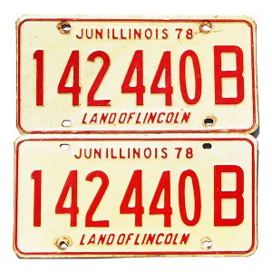 1978 Illinois Truck License Plates Pair #142440B