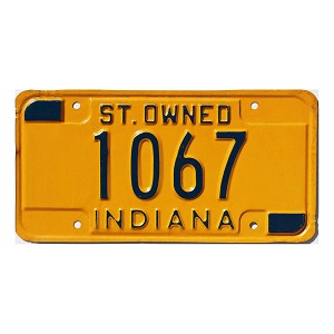 1978 Indiana State Owned License Plate #1067
