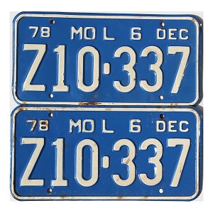 1978 Missouri Truck License Plates Pair #Z10337