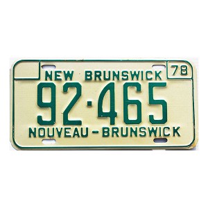 1978 New Brunswick License Plate #92465